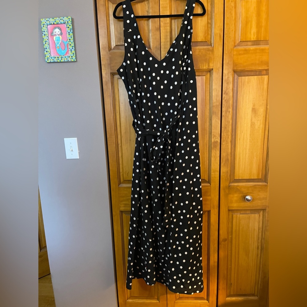 Light weight polka dot try wrap dress